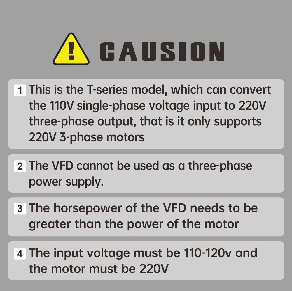 Huanyang VFD,110V 1-Phase to 220V 3-Phase,Variable Frequency Drive,for 220v 3phase 50/60hz Motor Speed Control (110V Input/220v Output-3hp)