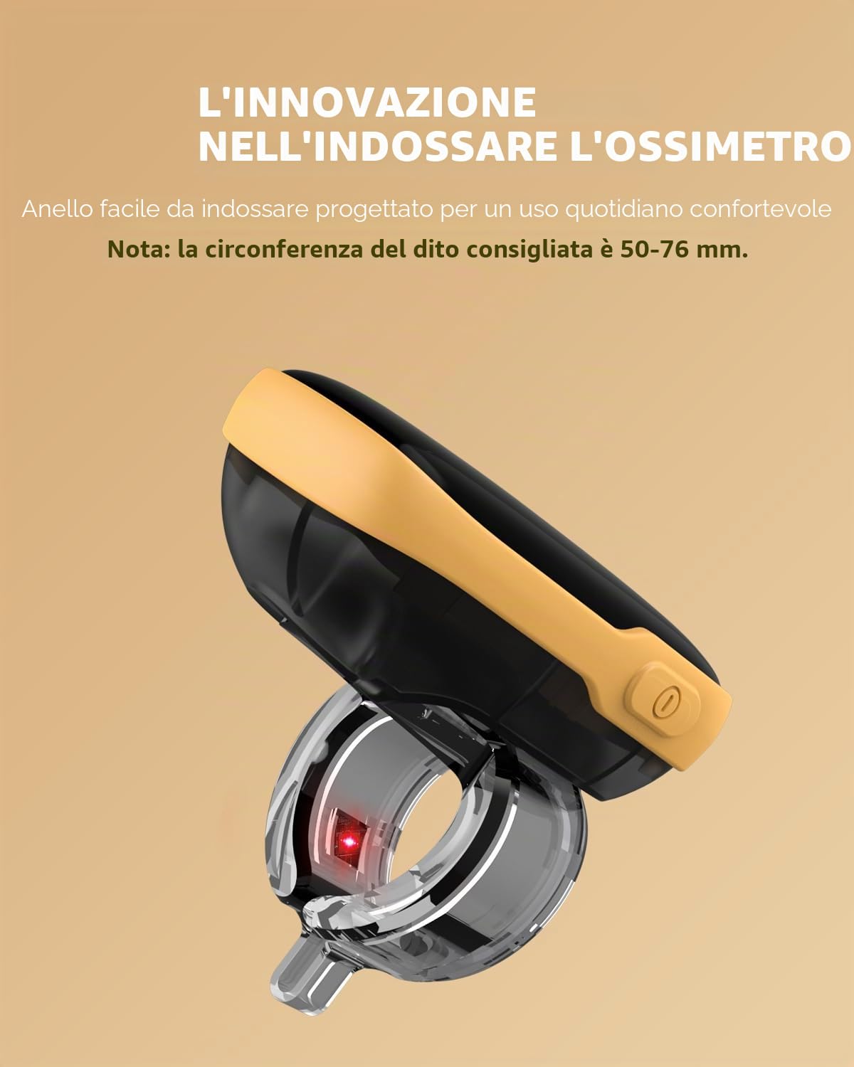 Ossimetro indossabile in tempo reale WearO2, Monitor di saturazione dell'ossigeno Bluetooth con allarme a vibrazione, rapporto SPO2 e frequenza cardiaca gratuiti