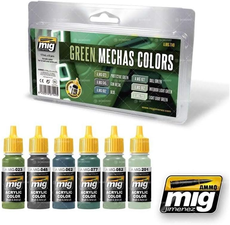 AMMO by MIG Acrylic Sets - GREEN MECHAS COLORS