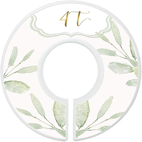 Miniatura 4 de Mumsy Goose Divisores de ropa para bebé niña, divisores de armario, organizadores botánicos (tamaños de 2 a 7 (6 anillos), dorado)