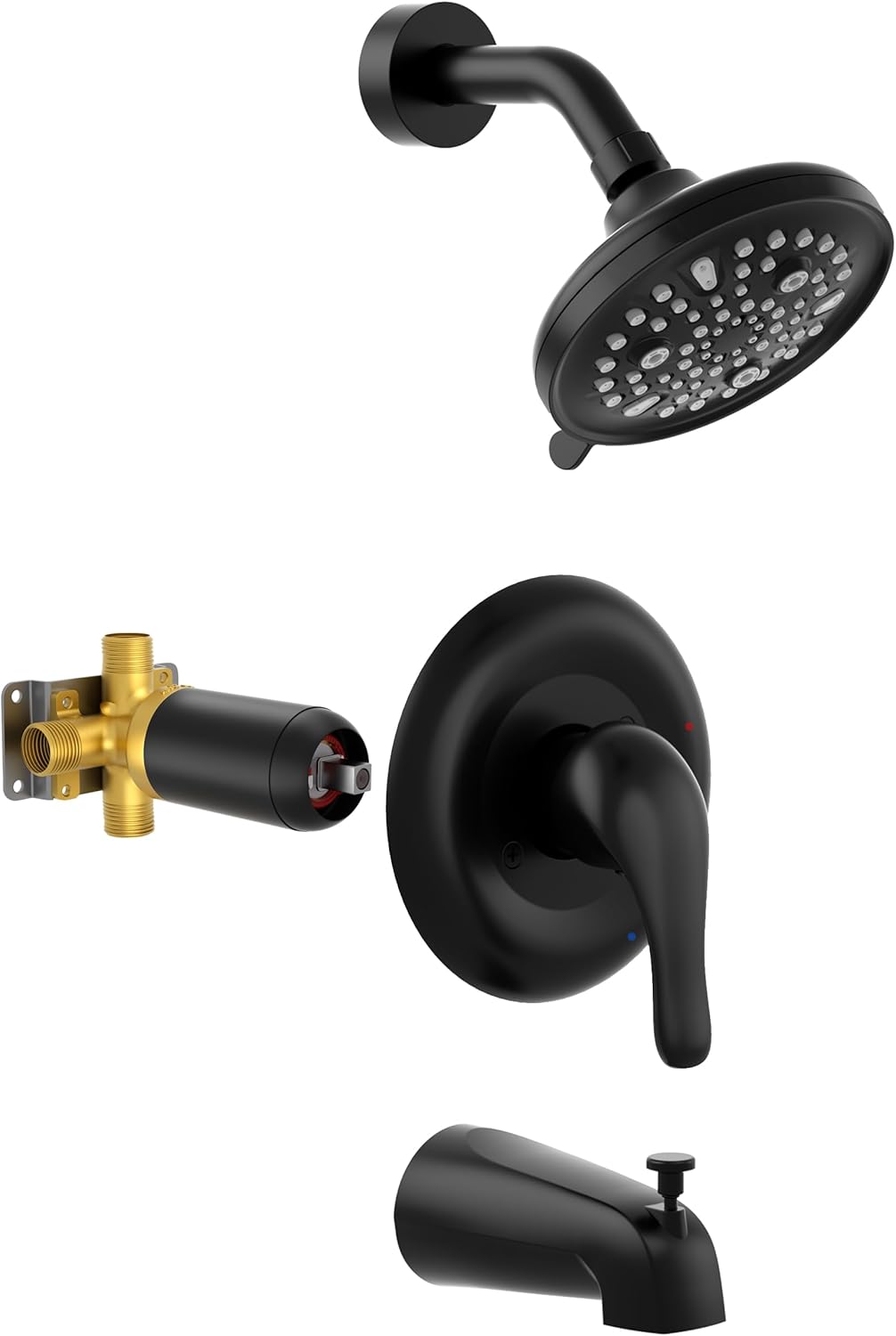 HIMK Matte Black Rain Shower