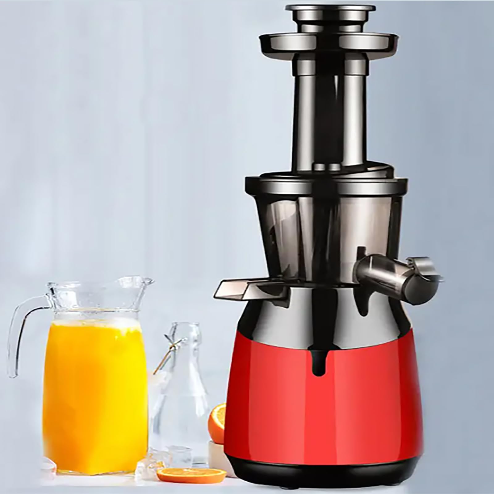 ERICAT Extractor De Exprimidor De Cítricos, Exprimidor Compacto De Masticación Lenta De 150 W, Extrusión A Baja Velocidad Y Separación Automática De Jugo, para Naranja, Limón, Pomelo, Cítricos