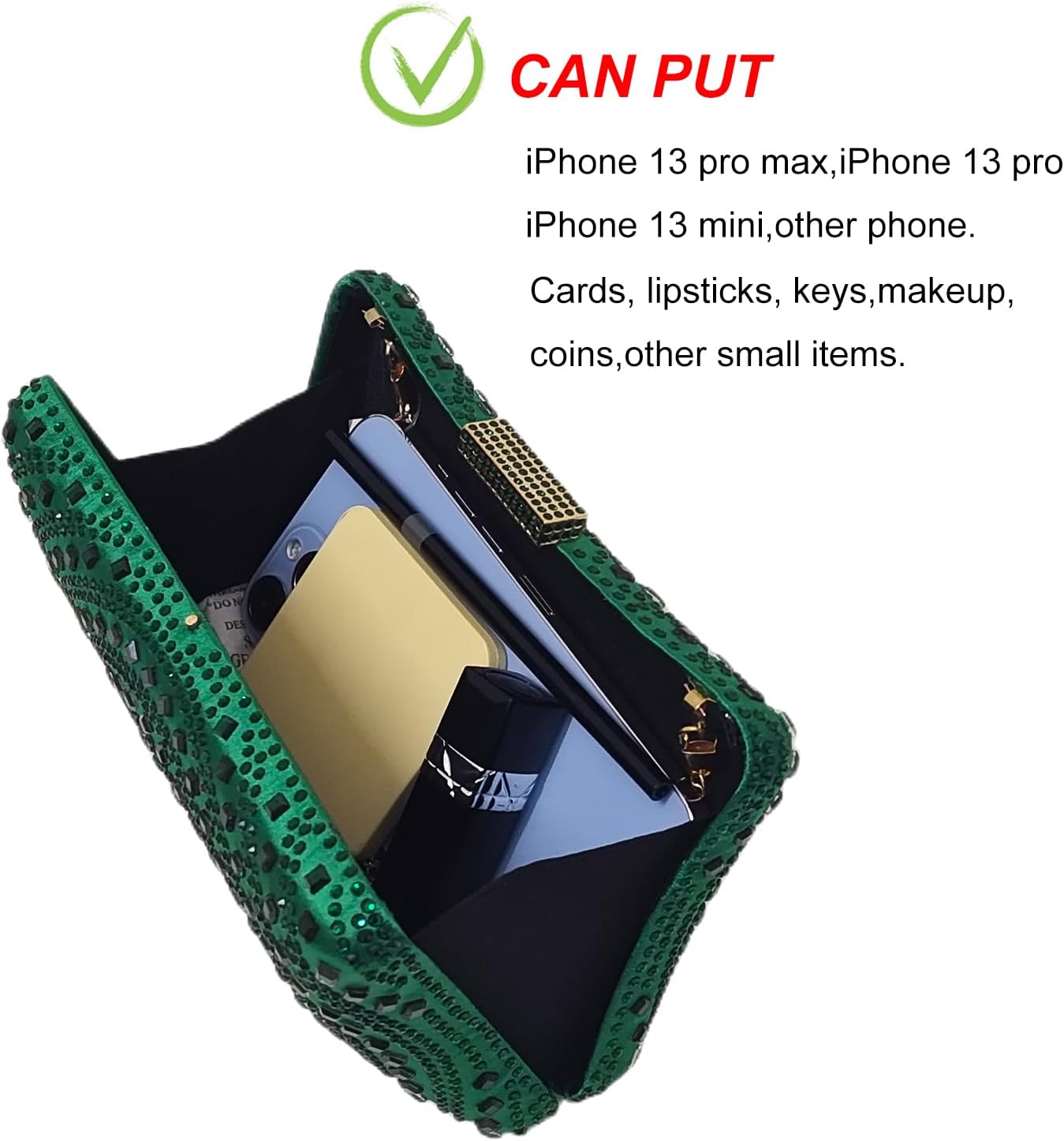 Crystal Box Clutch Rhinestone Handbags For Women Party Purse Wedding Evening Bag - Image 5