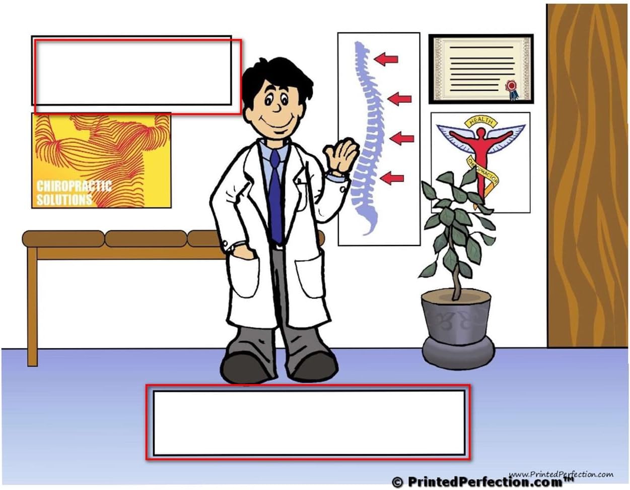 Personalized Chiropractor - Male Drink Set of 4 Coasters - Great Gift!