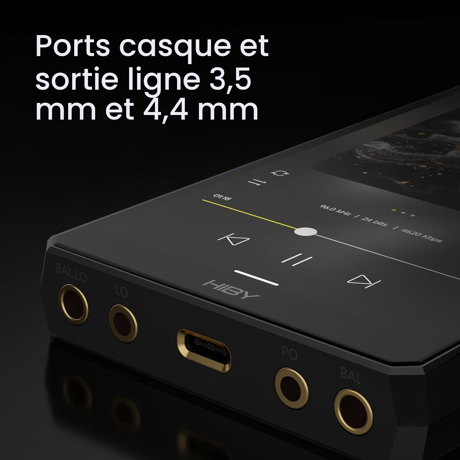 HiBy R6III 2025 DAP Player Lecteur MP3 audio haute résolution avec amplificateur de classe A et AB/Android 12/Bluetooth 5.0/WiFi/64 Go + mémoire extensible de 2 To