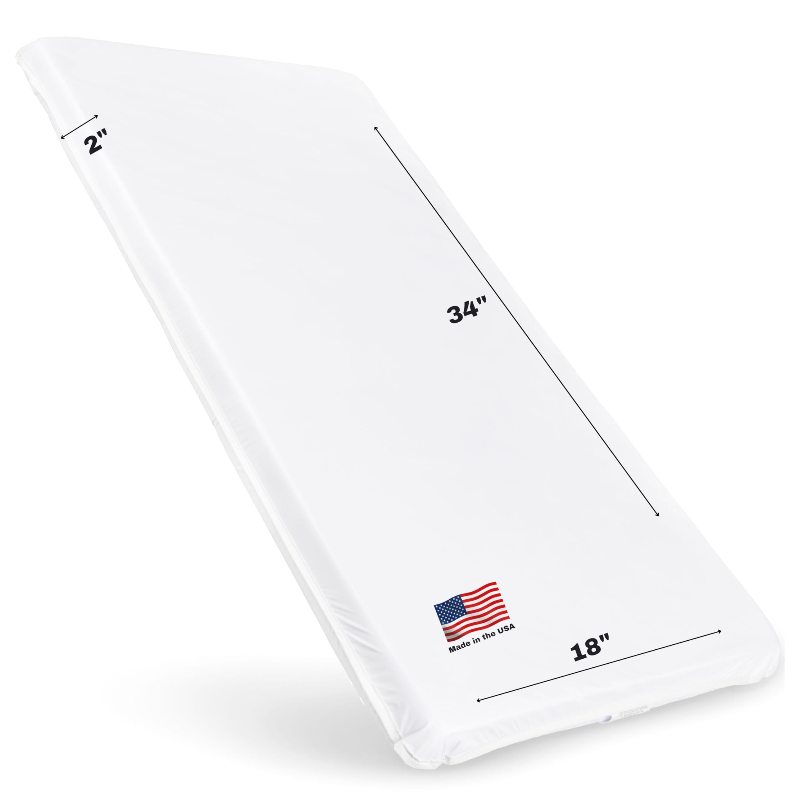 aBaby Baby Bassinet Mattresses - Square Shaped White Cradle Mattress with Waterproof Vinyl Cover – Durable & Breathable Mattress (18" x 34")