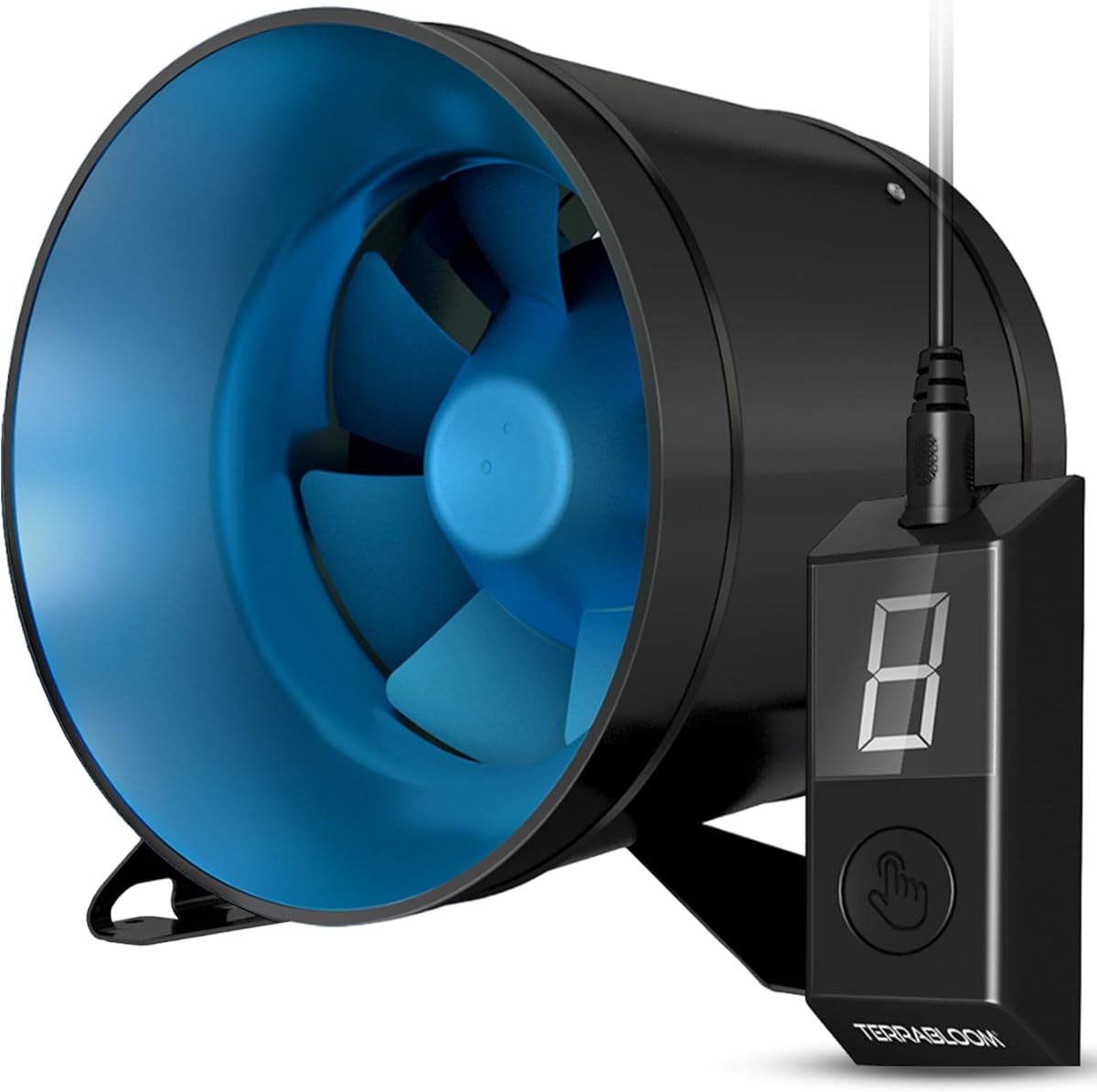 TerraBloom 6 Inch Quiet Grow Tent Fan - 0-100% Variable Speed Duct Fan with Eco-Friendly EC Motor, Premium Metal Casing, 40-75% Energy Efficient - For Large Spaces