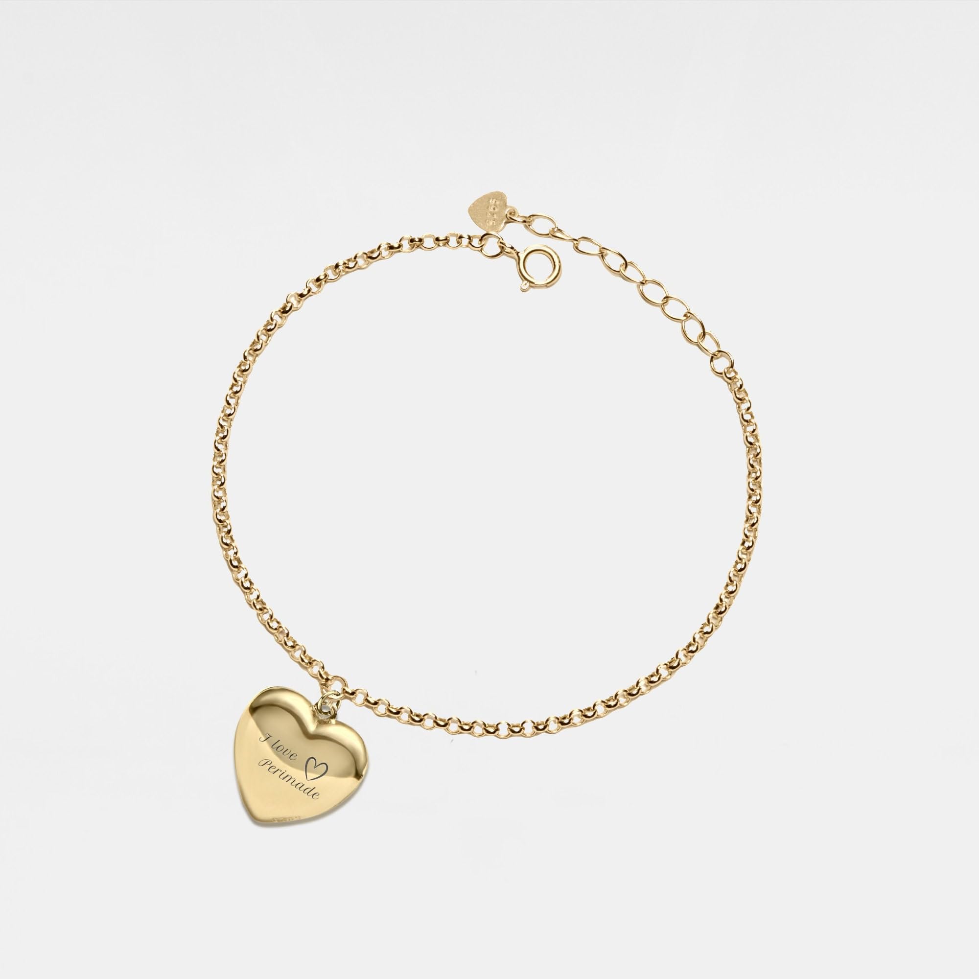 PERIMADE Pulsera con medallón de foto personalizada con imagen en el interior, pulsera de corazón con mensaje de texto personalizado que sostiene la imagen, regalo conmemorativo de amor personalizado