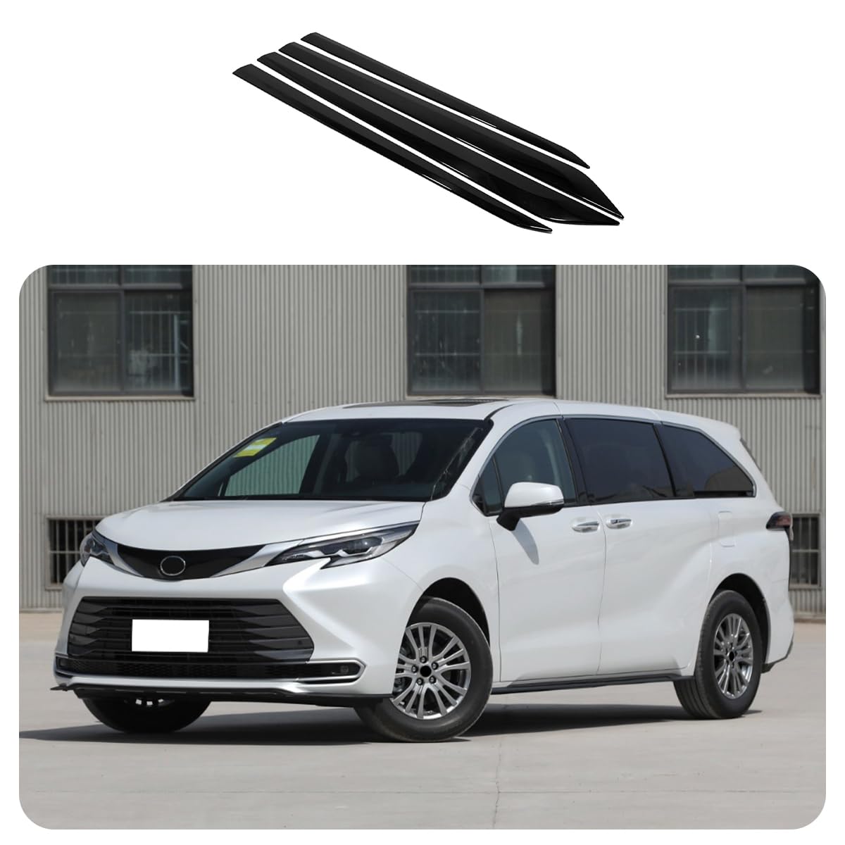Striscia di modanatura per portiera laterale del corpo compatibile con Toyota Sienna 2021 2022 2023 2024 (nero A) 4 pezzi ABS