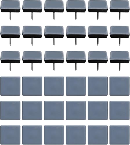 Miniatura 1 de 36 deslizadores de uñas de 1 pulgada (0.984 in), cuadrados de teflón para silla, almohadillas deslizantes para muebles, armarios, sillas, patas,