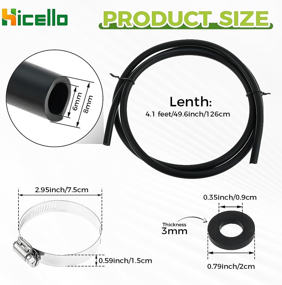 2 Sets of Pool Chlorine Feeder Connection Fittings, Chlorine Feeder Hose with Saddle Clamp, with Check Valve Control Valve and Waterproof Tape, Compatible with CL200/CL220 Chlorinator