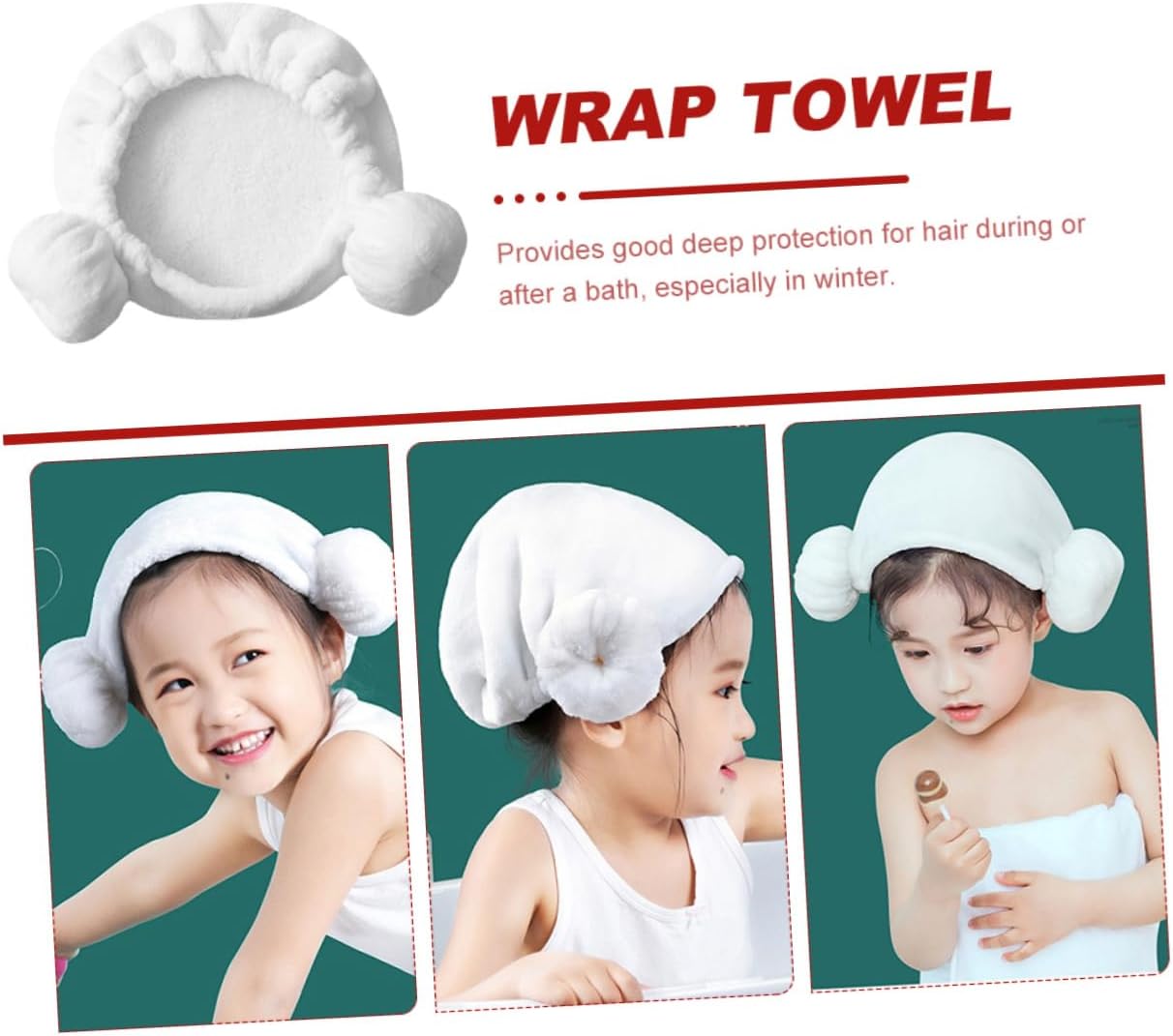 Cotton Hair Towels Cap Kids Hair Dry Turban Towel Drying Comfortable Elastic Design