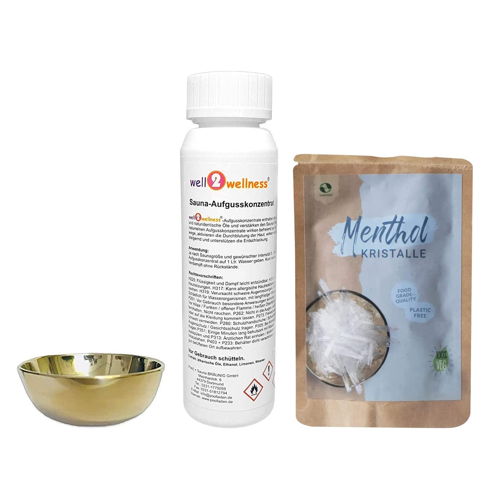 Évaporateur pour sauna 5 cm avec infusion citronnelle 125 ml et cristaux de menthol SudoreWell