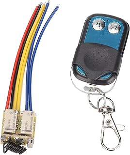 Mini RF 2CH Relay Switch 433MHz DC3.7 to 12V Cordless Transmitter and Receiver for Home Automation with Learning Button, Flexible Operation