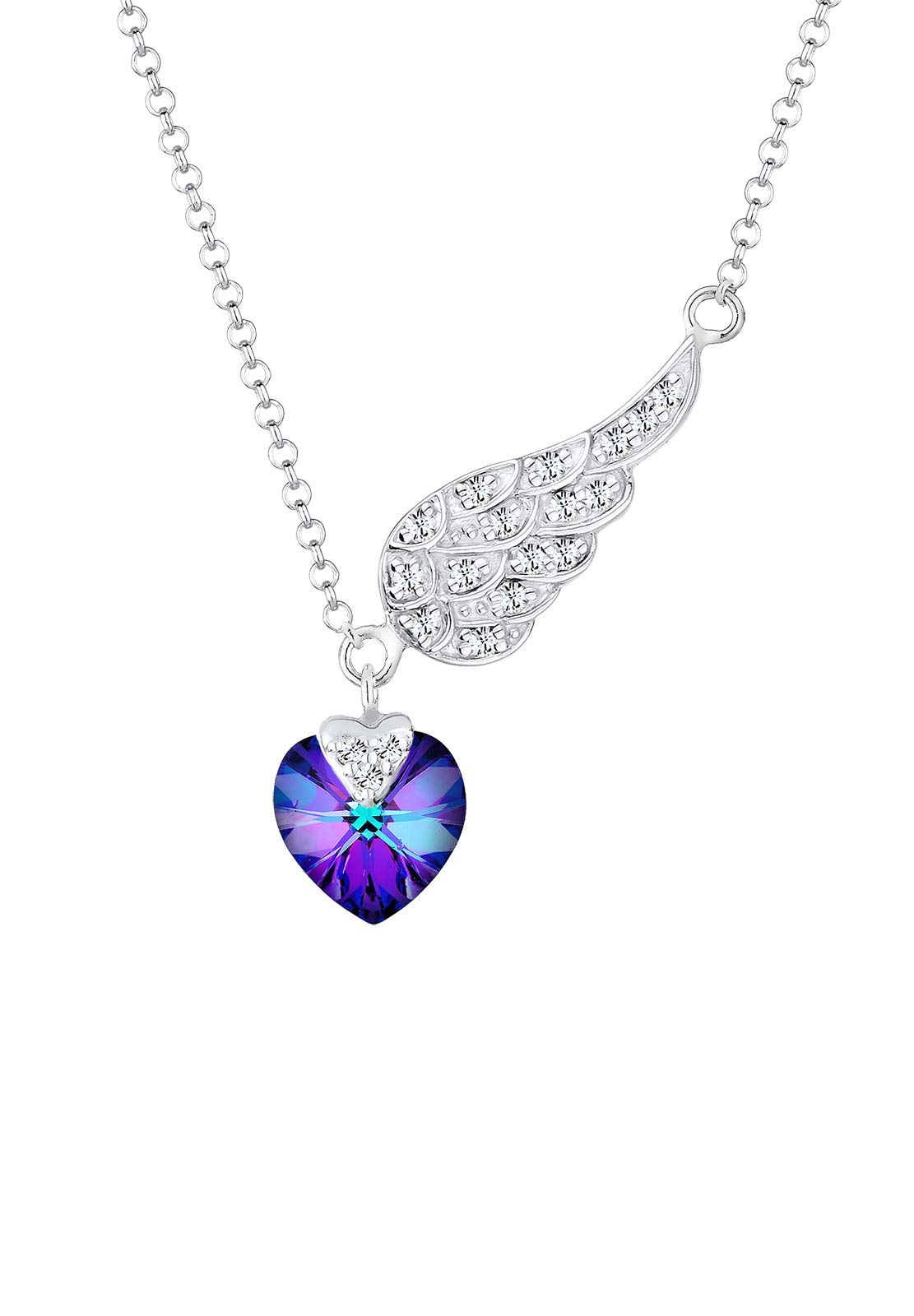 Elli Necklace Elli Necklace Heart Wings Love Crystals 925 Sterling Silver