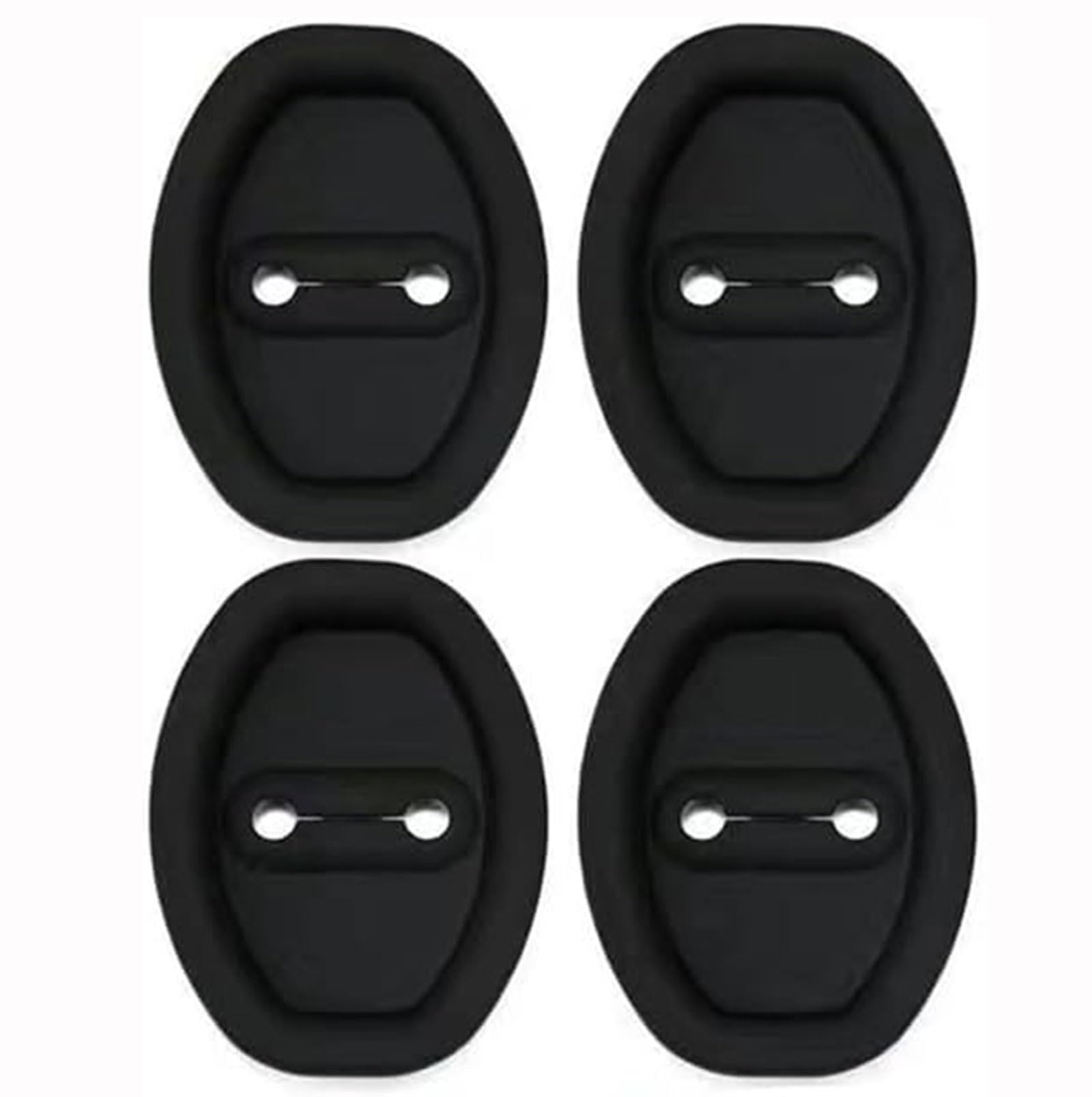 zjxwzm 4pcs Car Door Lock Cover for Nissan Qashqai Ⅲ J12 2021 2022-pr, Shock Absorber Cushion Thickened Silicone Car Door Lock Protective Cover,A Black