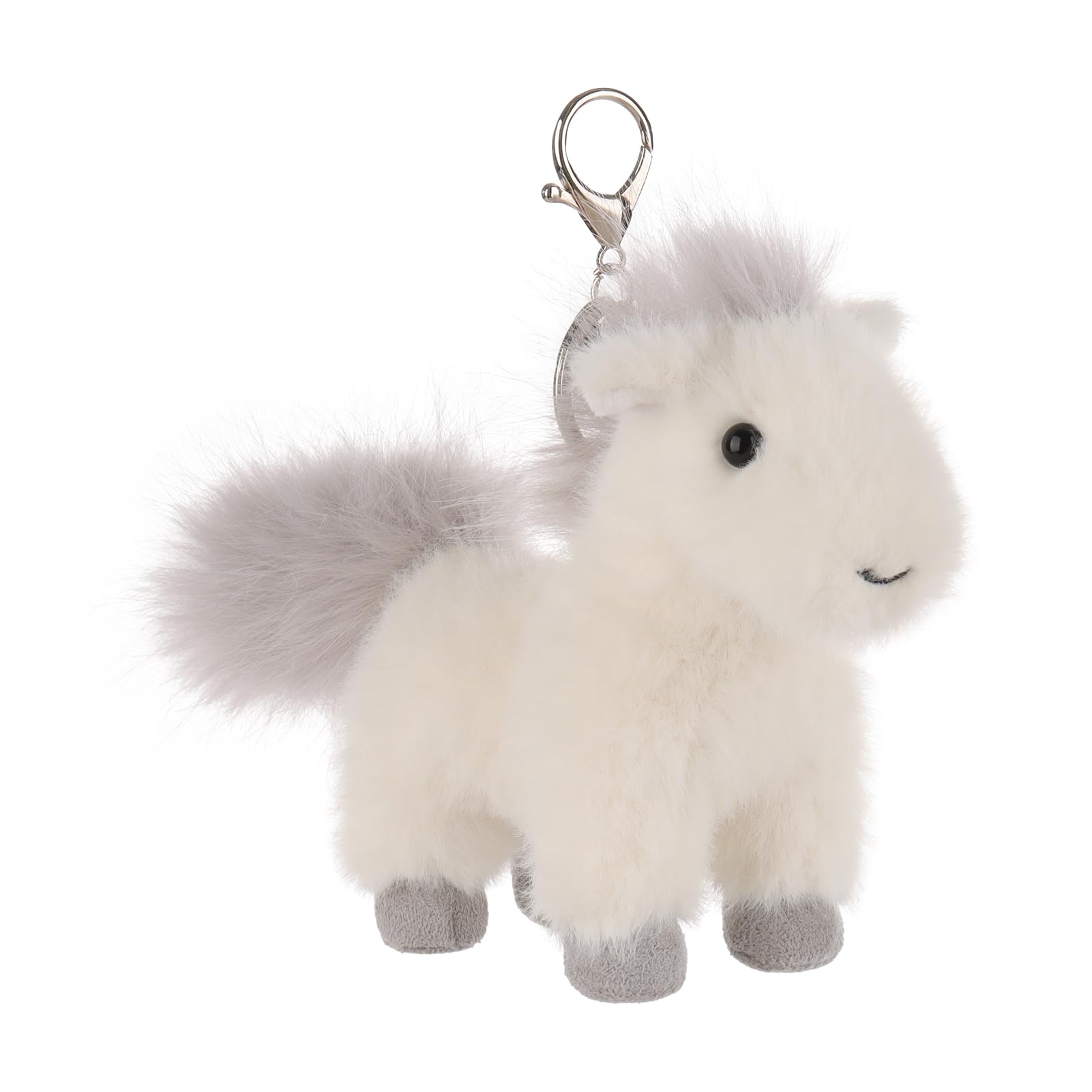 Apricot Lamb Whild Pony Horse Cute Keychain, Soft Stuffed Plush Keychain Toys for Kids Backpack, Purse