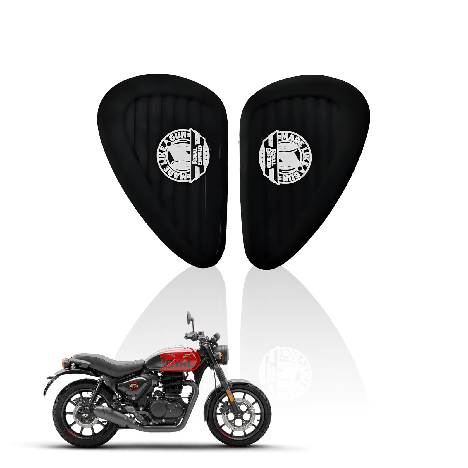 MOTO GENIUS Silicone Tank Pads for Hunter | Premium Tank Protection Pads |Anti-Slip and Scratch-Resistant Design |Stylish and Durable (Pack of 2) (Black White)-image-13