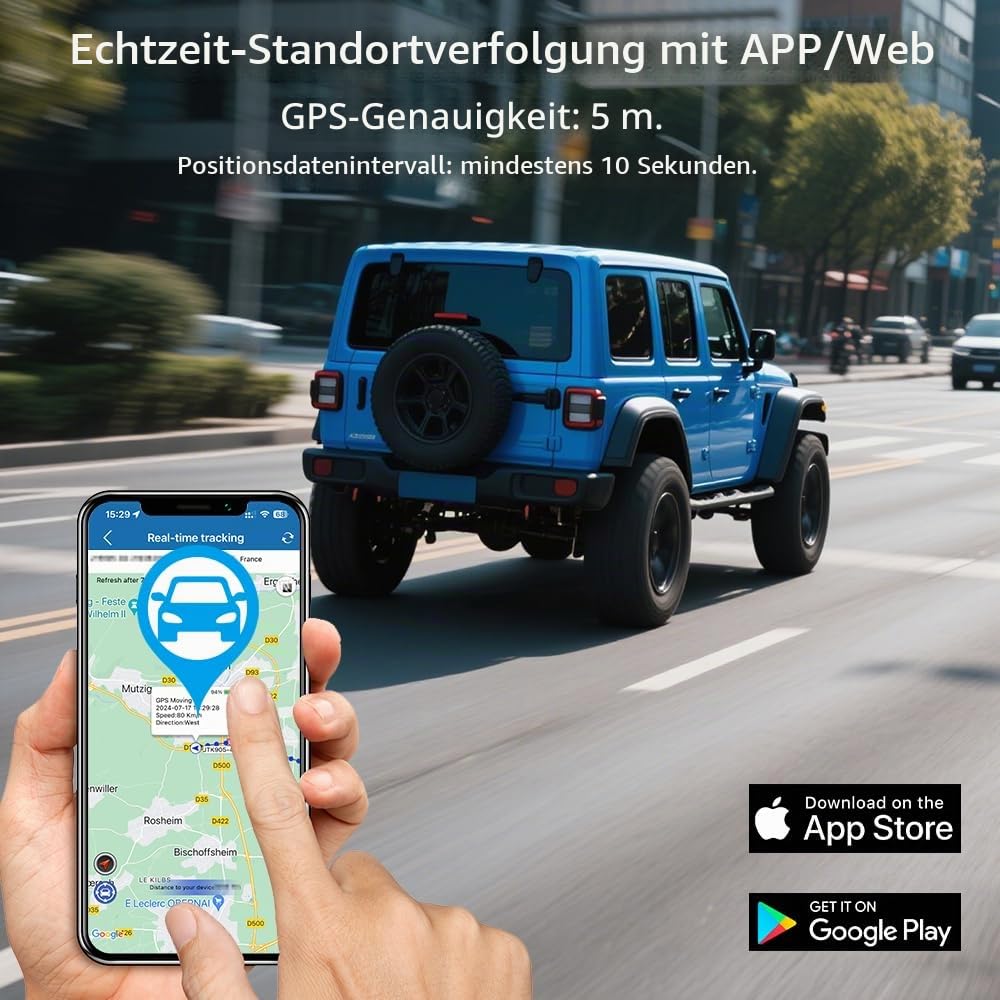 Winnes TK903E Mini GPS Tracker 4G Globale Version Ohne SIM Karte 60 Tage Standby Starker Magnet Echtzeitortung Alarm Erinnerung Kleiner Tragbarer GPS Ortungsgerät für Auto Fahrzeug Personen