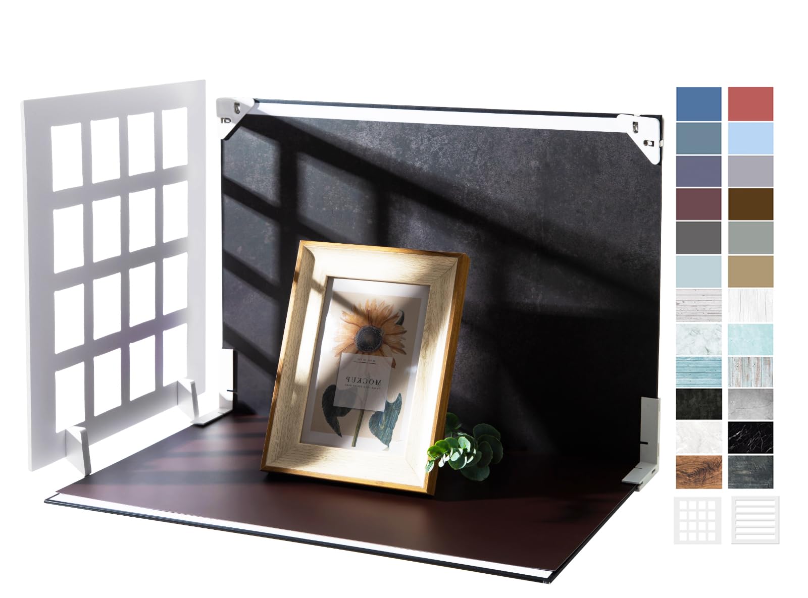 Yoocheese Photo Backdrop for Product Photography: 16X11.5" Double-Sided Paper with Shadow Board Props for food,Small Item Photos - Content Creator,E-commerce Seller Background Kit (12pcs/24color)