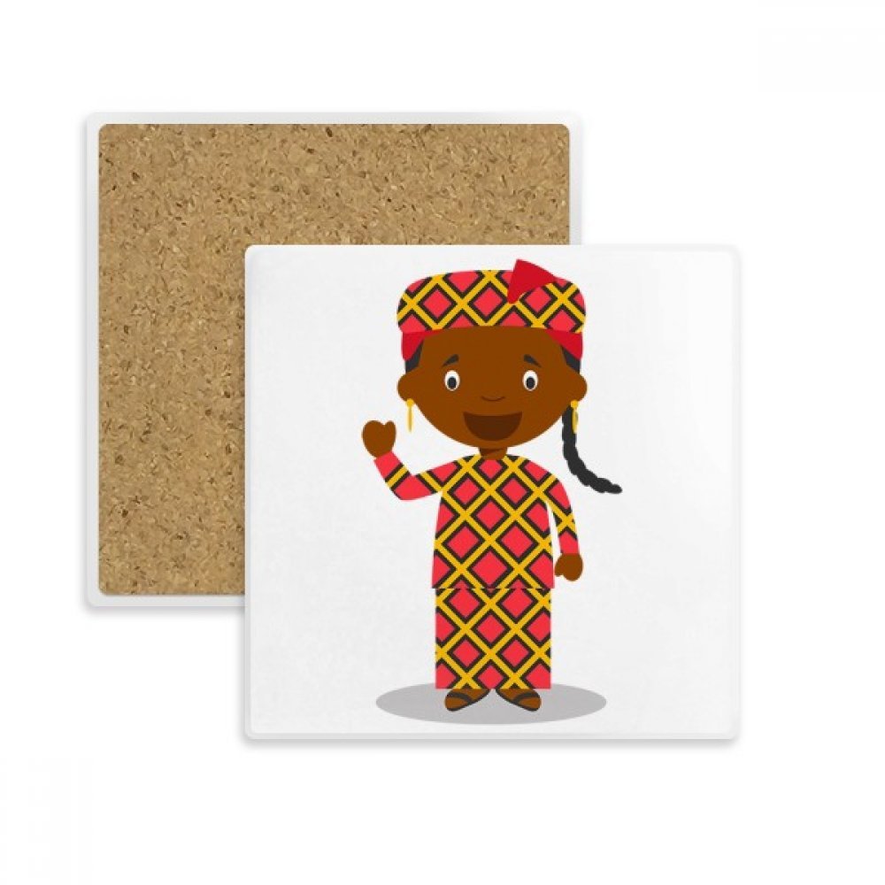 Coaster de table Mali Noir Sauvage Cartoon en pierre pour une idée cadeau originale