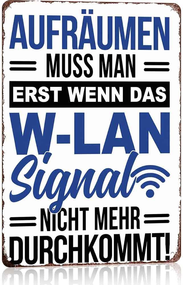 12 X 8 Inch Aluminum Metal Sign Funny WLAN Decorative Sign