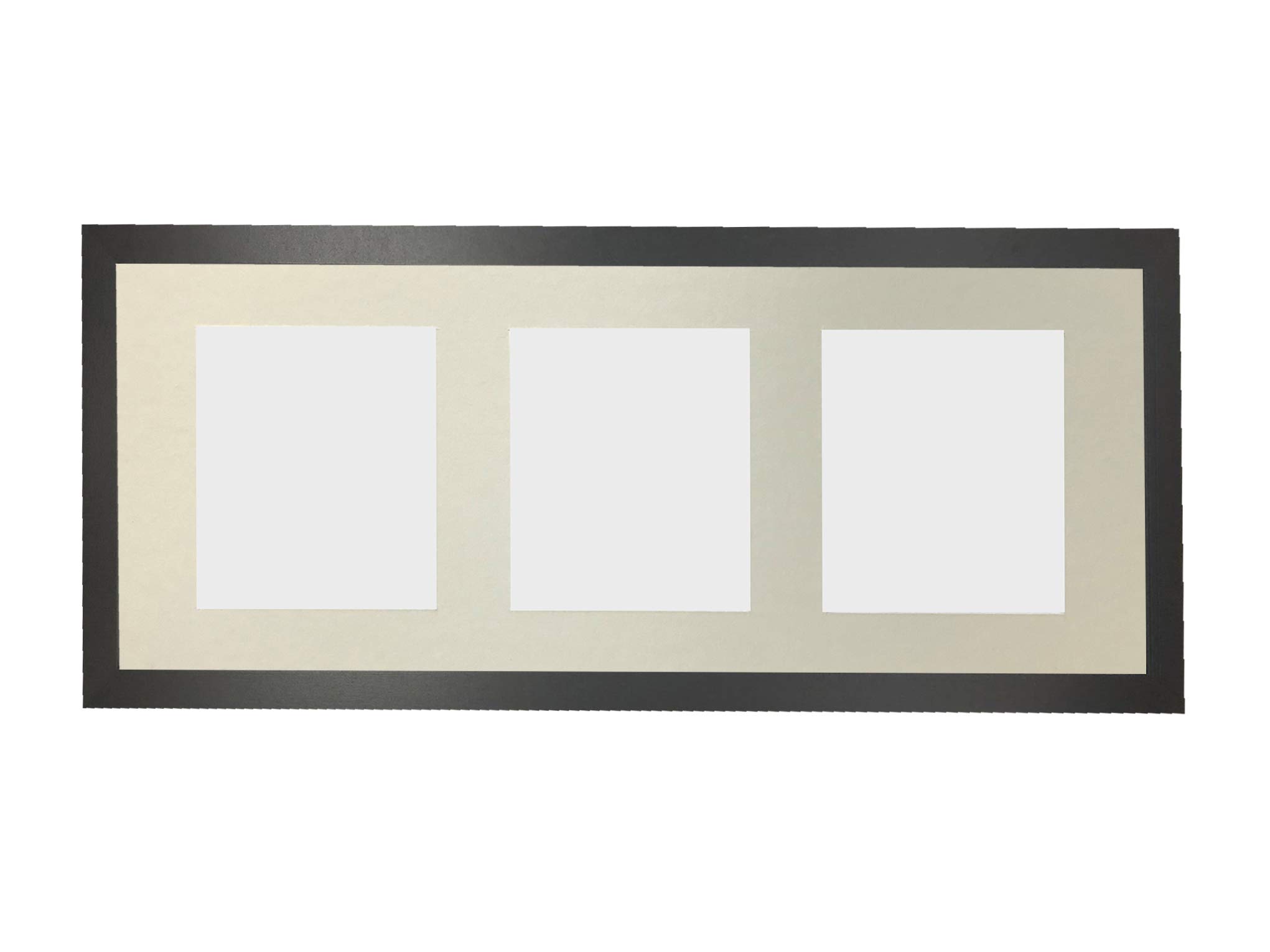 Frames By Post Black Frame And Ivory Multi Mount H7 Black Picture Photo Frame With Ivory 7 X 5 Inch Three Aperture Long Mount