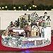 Best Choice Products 12in Pre-Lit Hand-Painted Animated Tabletop Christmas Village Set w/ Rotating Train, Fiber Optic Lights, Multicolor