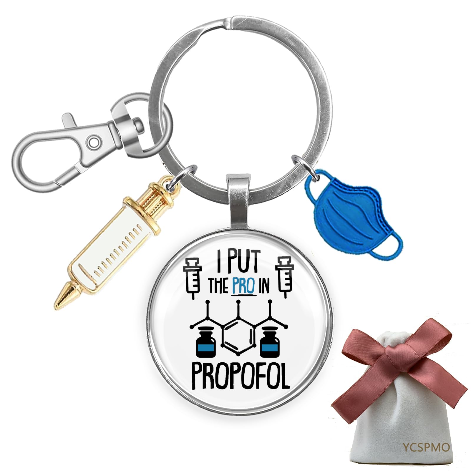 Anesthesia Gifts Anesthesiologist Keychain for Christmas Graduation Birthday Retirement Thank You Gifts for CRNA ICU RN Medical Nurse Anesthesia Assistant Surgical Tech Doctor Anesthetist Jewelry