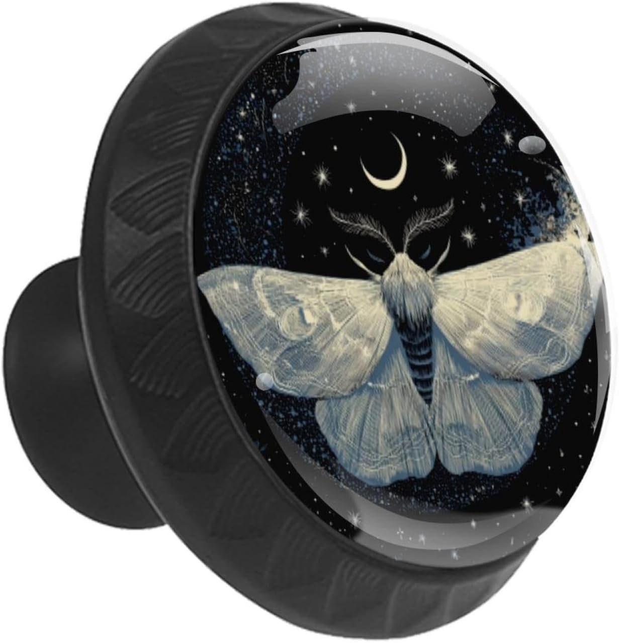 Black Moth Moon Stars (1) Practical Drawer Knobs, Durable Cabinet Pulls for Daily Household Furniture