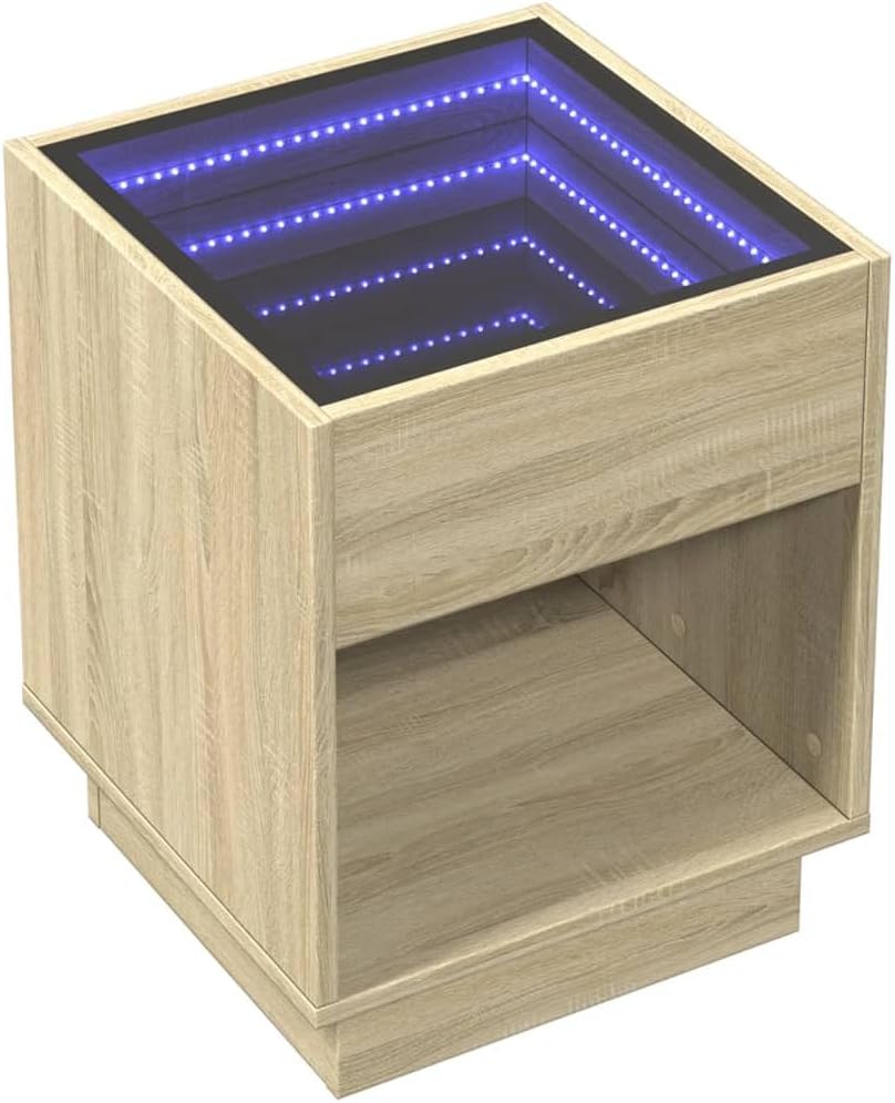 vidaXL Coffee Table Sonoma Oak Engineered Wood, Glass Medium