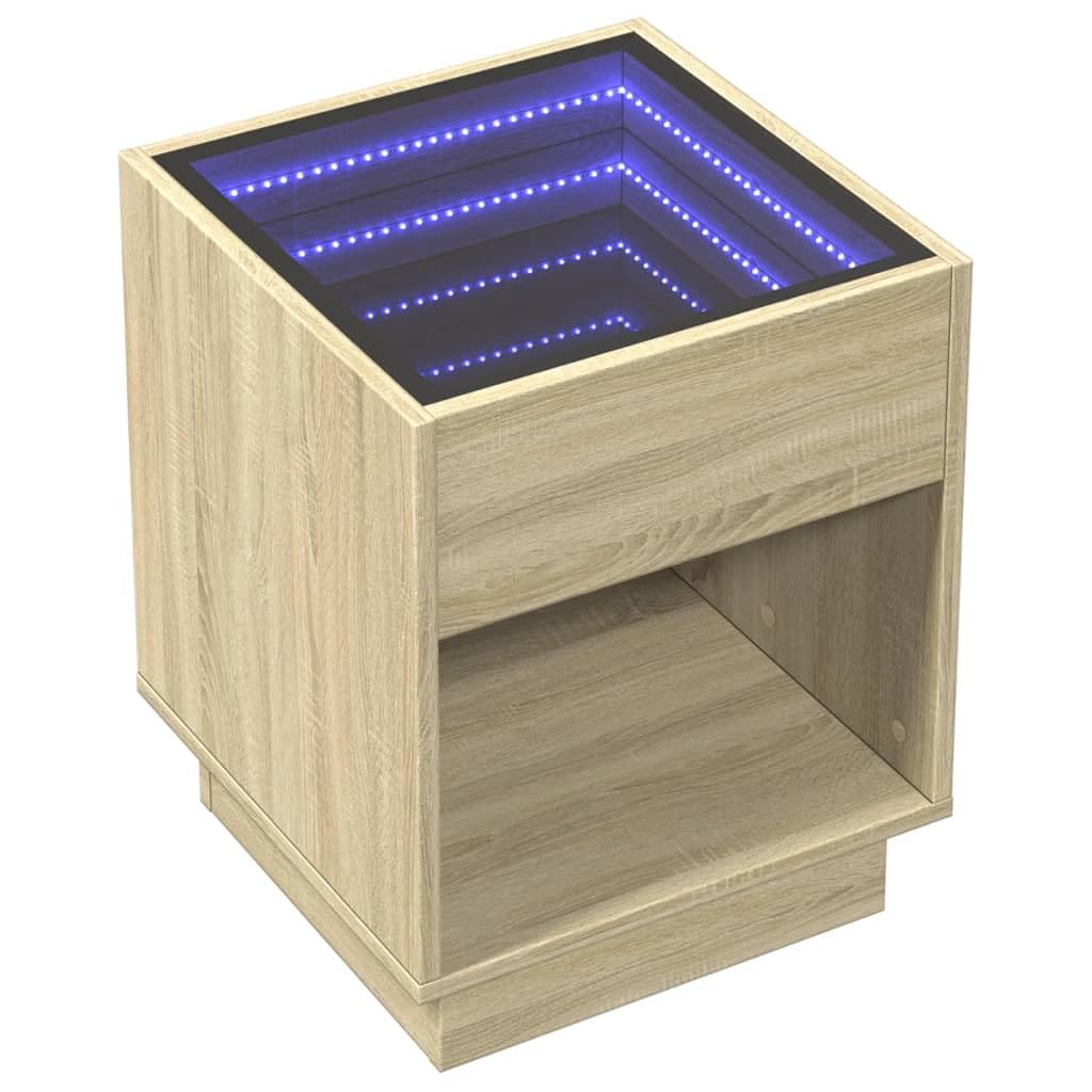 vidaXL Coffee Table Sonoma Oak Engineered Wood Glass Medium
