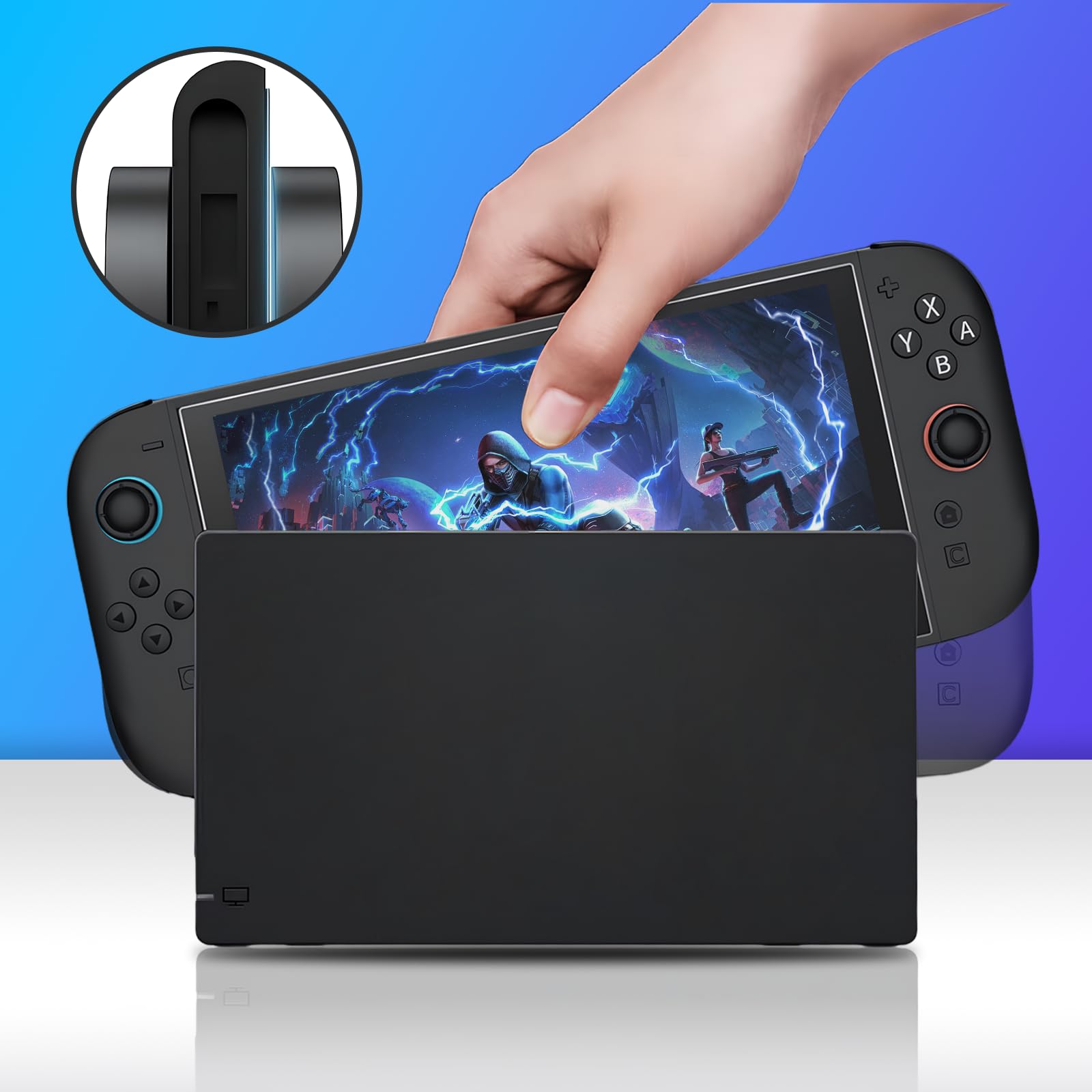 Docking Station für Nintendo Switch & OLED - 3-in-1 TV Dock Komplettset mit HDMI-Ausgang, Netzteil & Kabel, Tragbare Ersatz-Dockingstation für Zuhause & Reisen [Ohne LAN/Ethernet]