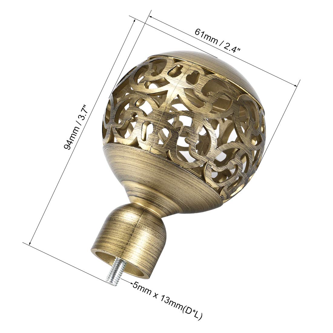 sourcing map Rideau Tringle Embouts Plastique Extrémité 94mm x 61mm Doré 2Pcs sourcing map Rideau Tringle Embouts Plastique Extrémité 94mm x 61mm Doré 2Pcs