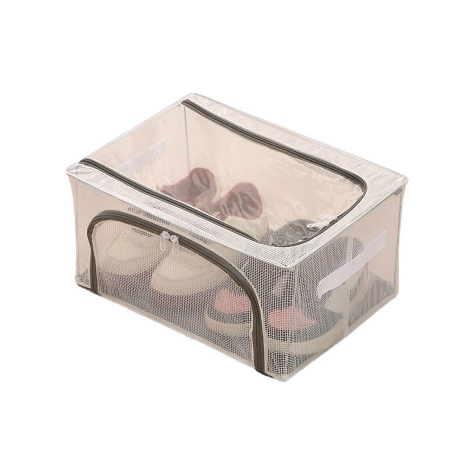 APGLSXY Clear Double Opening Shoe Box Reinforced Base Plate Foldable Storage Solution for Wardrobes Closet Organization Shoe Storage Box