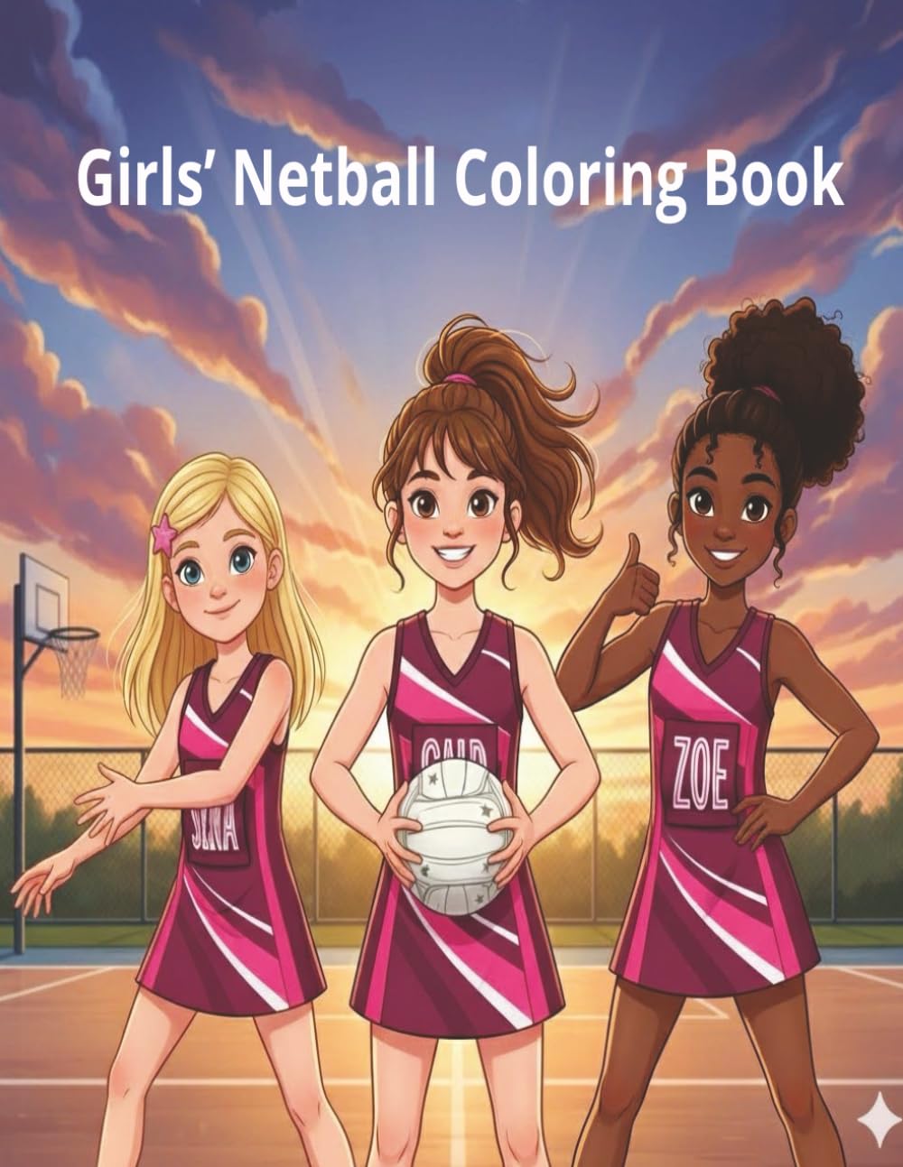 Girls Netball Colouring Book: 50 Fun Sports Scenes, Team Spirit Moments & Netball Action for Ages 7–12