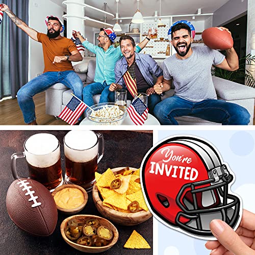 Rzhv 15 Pack Football Helmet Shaped Fill-In Party Invitations Cards With Envelopes For Boys Girls Teens Adults, Funny Sports Party Baby Shower Birthday Party Invite (It' S Game Time) #TOP5