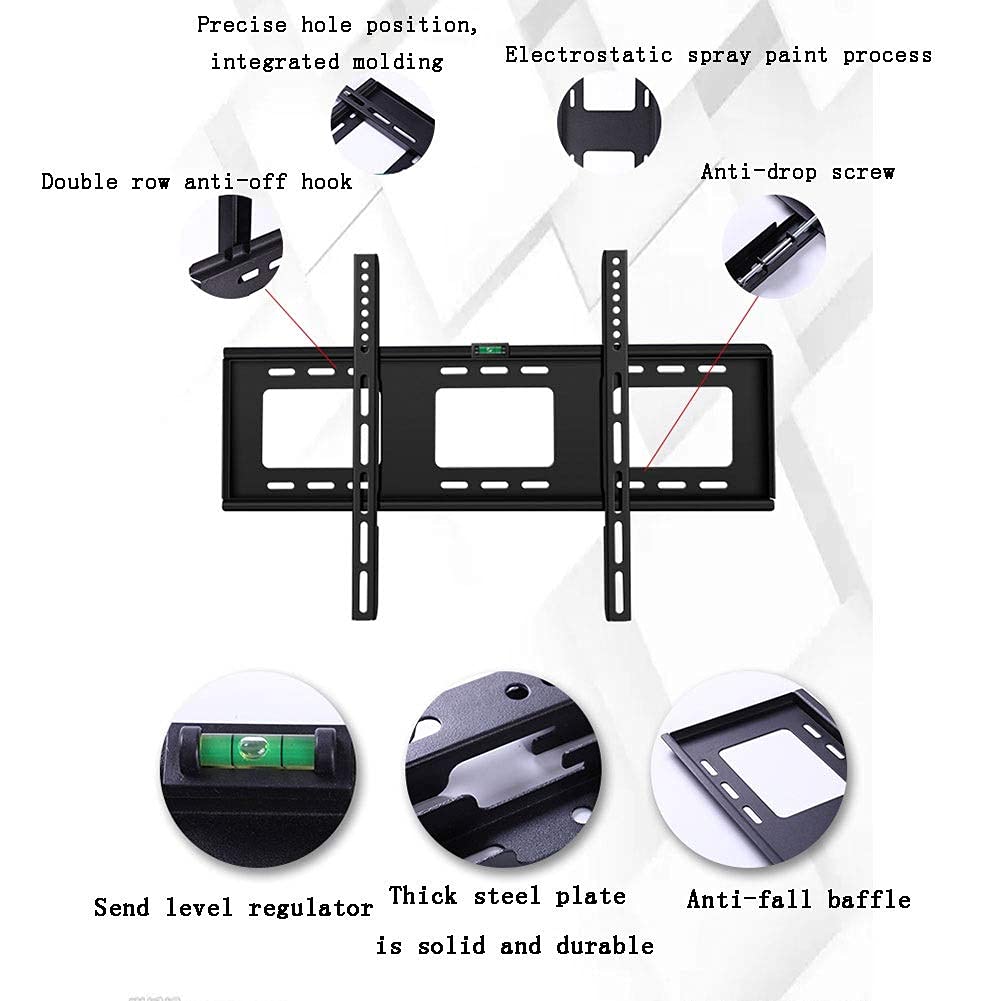 Supporto universale da tavolo per TV, supporto fisso da parete, ultra sottile, per TV LED, LCD, plasma, Full HD, 400 x 400, capacità 50 kg
