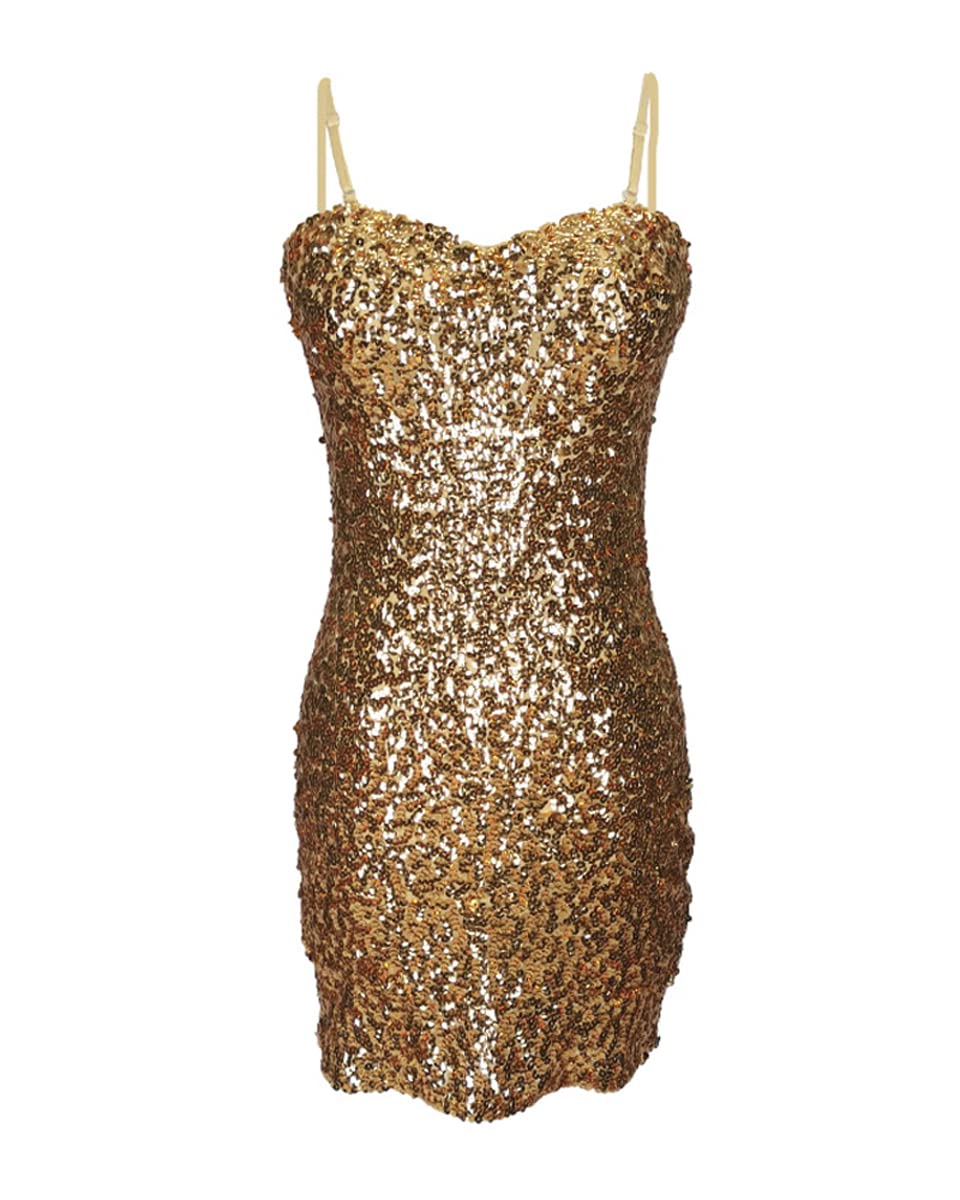 GrouptapLatin womens camisole dress girls salsa samba sleeve-less sequin sparkle dance party wear (UK Women 4/6/8/10)