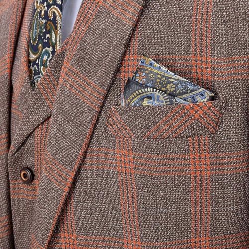 Men's Plaid Suit Three Pieces Notch Lapel Jacket Double Breasted Vest Pants for Wedding Formal3