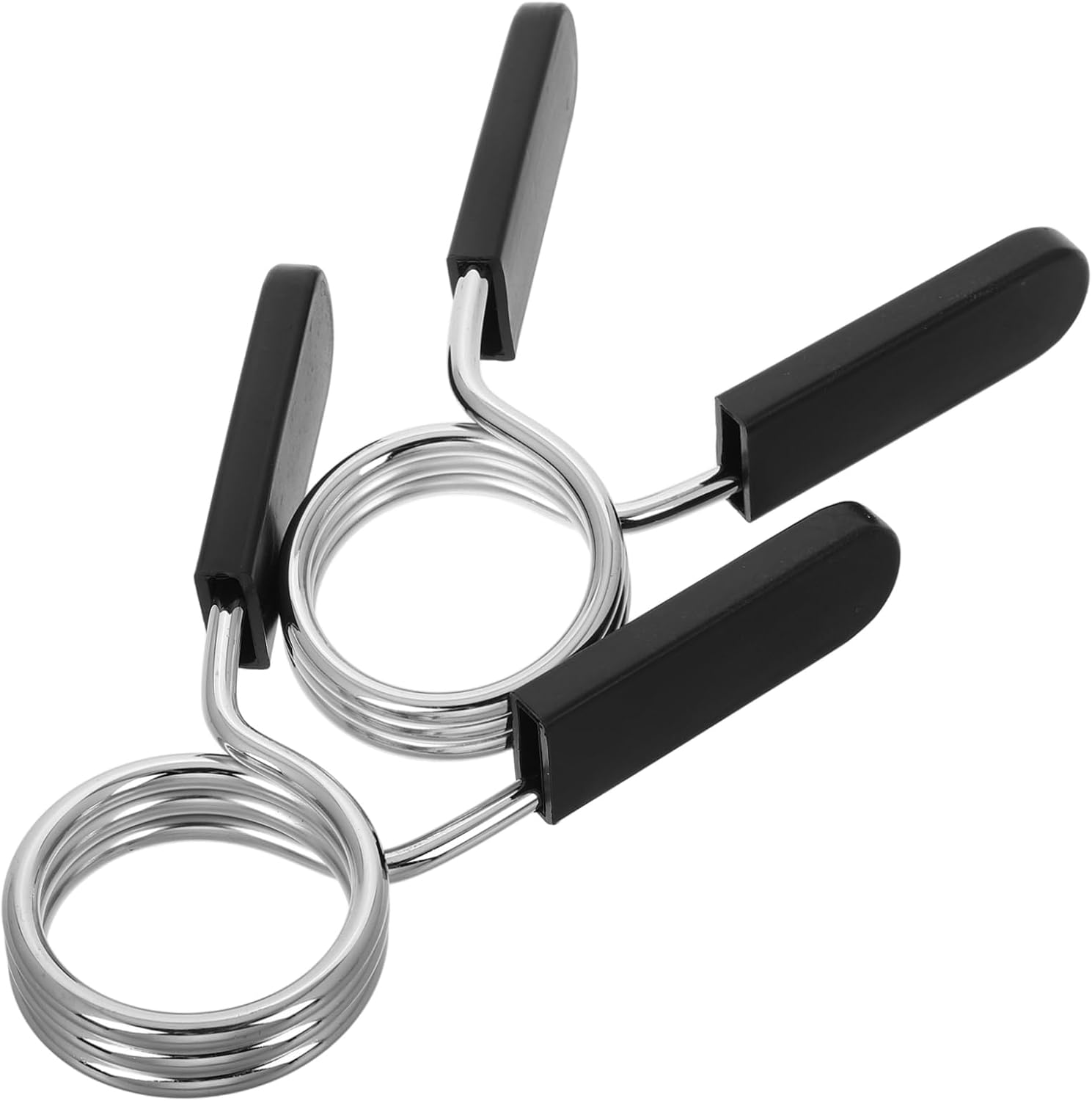 2Pcs Spring Barbell Clips for Weightlifting Easy Attach Handle Quick Locking Mechanism Fits Bars Portable Gym Clips for Strength Training and Powerlifting