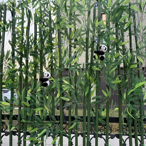 Rjdjbflc Artificial Bamboo Tree (Green 4FT/1.2M Artificial Bamboo Tree 4FT (20 Pack))- UV Resistant Outdoor Indoor Faux Bamboo Screen with Zip Ties & Accessories