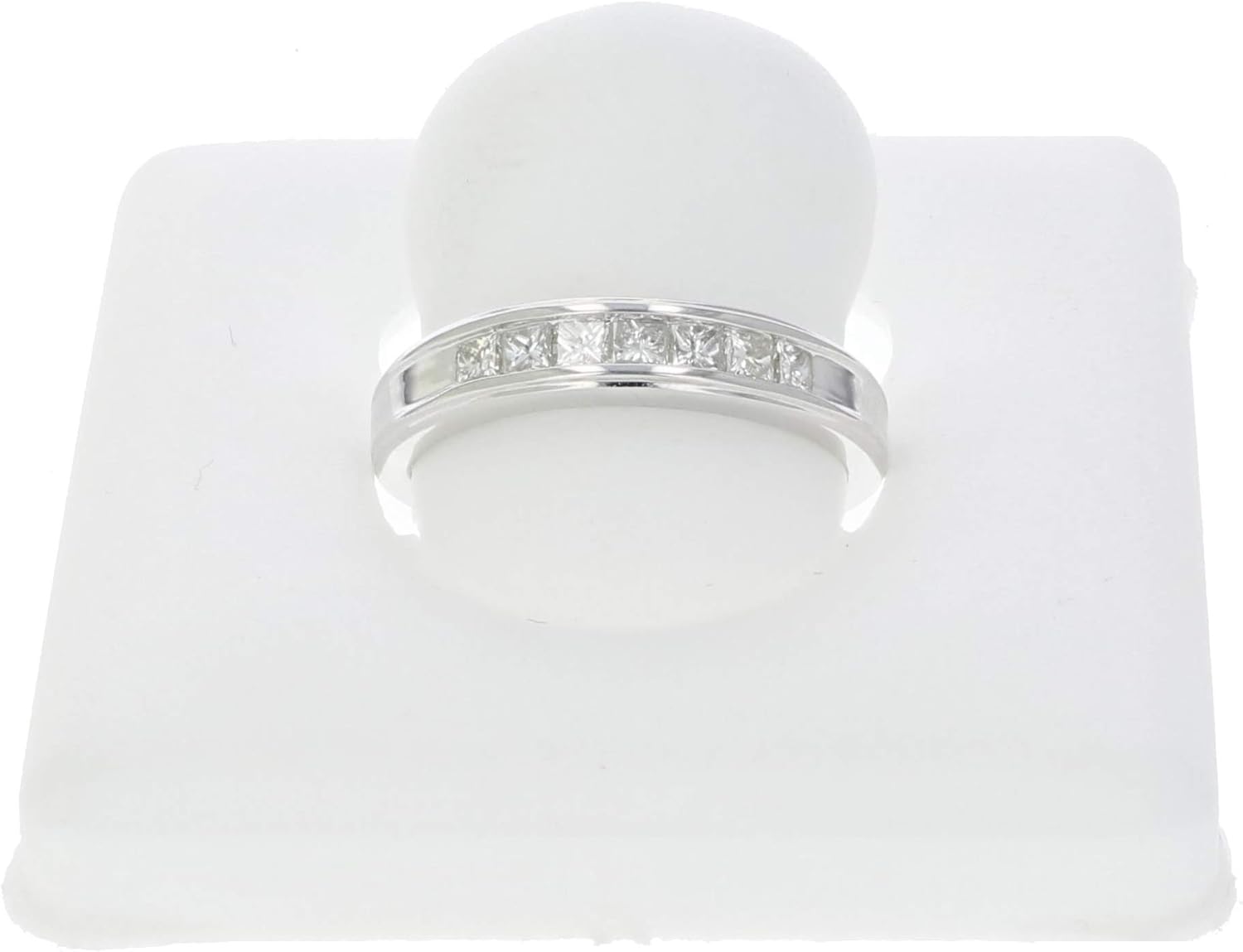VIR JEWELS 1/2 cttw to 1.50 cttw Diamond Wedding Anniversary Band for Women, Half Eternity Princess Cut Square Diamond Engagement Ring 14K Gold Channel Set, Size 4.5-10