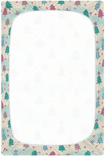 Miniatura 2 de Christmas Tree Pattern Crib Sheets - Stretchy Fitted Crib Sheets for Boys Girls, Unisex Cozy Baby Crib Sheet 27 x 39 x 5 Inches