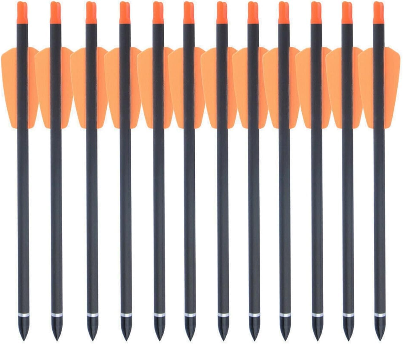 biubiusot Carbon Crossbow bolts 7.5 15 inch Archery Crossbow Arrows with 2" Vanes Replaced Arrowhead Tip (12pcs)