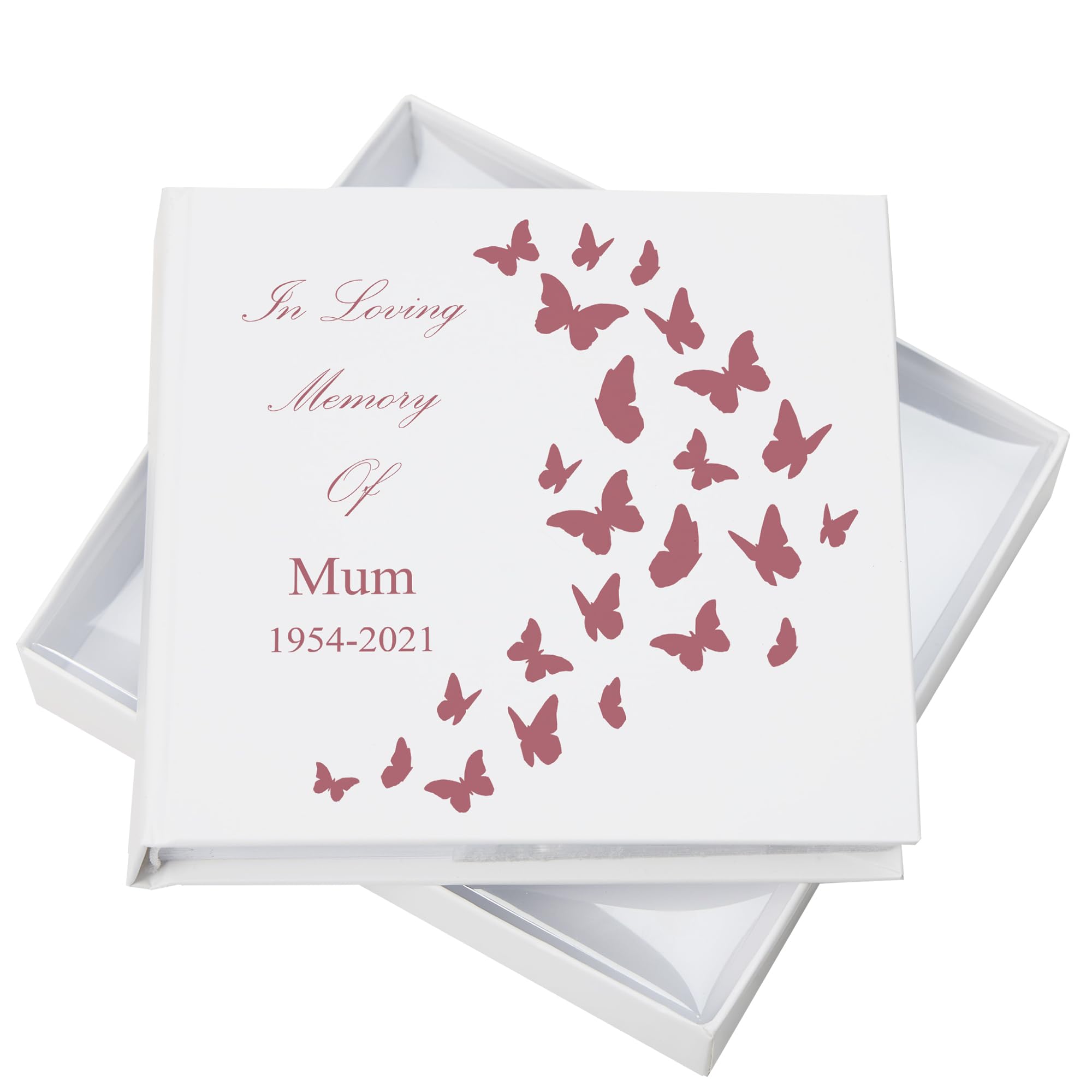 Ukgiftstoreonline White Personalised Mum In Loving Memory Butterflies Design Photo Album
