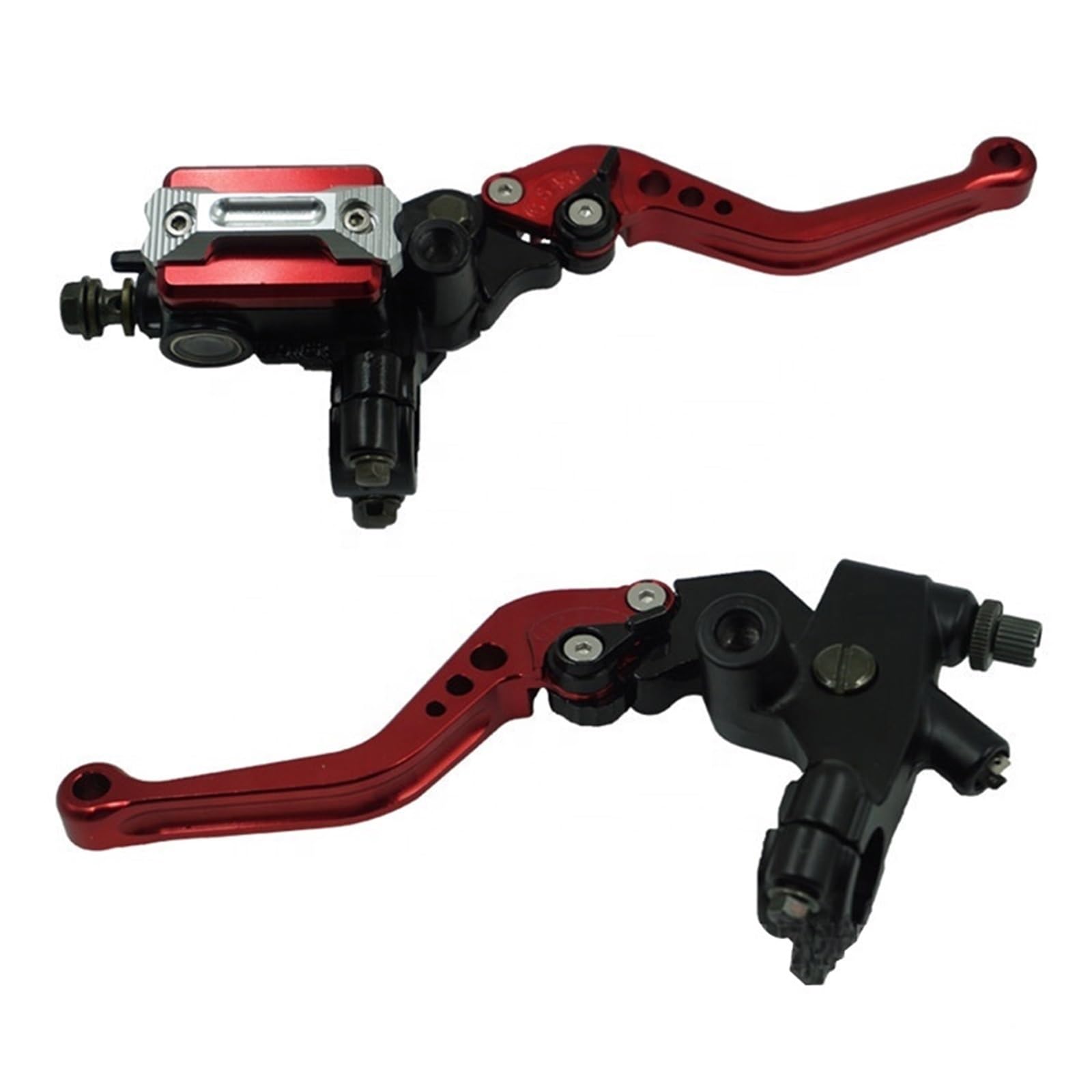 Riderai Red Motorbike Clutch Levers Universal Aluminum 7/8'' 22Mm Front Handlebar Brake Clutch Lever Motorcycle And Levers(Red)