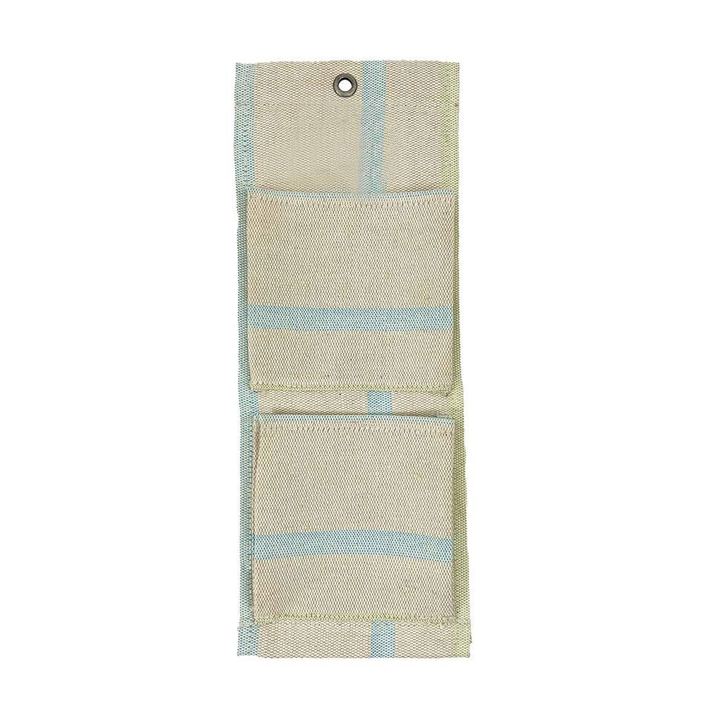 Santa Playa, Bathroom Hanging Storage Handmade from Artisan Canvas - Durable, Sturdy, Natural Materials and Dyes, Two Pockets - Shower, Bath, Organize, Travel with Toiletries - Pistachio Cream