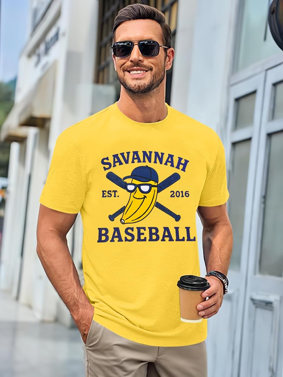 Baseball Jersey Men Funny Banana Shirt Stripe Crew Neck Short Sleeve Tee Game Day Fan Graphic Tops