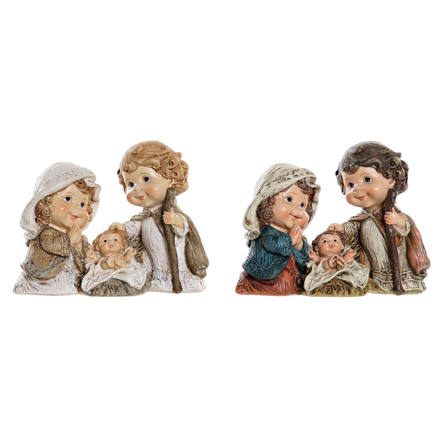 DKD Home Decor Crèche de Noël de la Marque, Couleur Multicolore, en résine (16 x 9 x 12 cm) (2 unités)